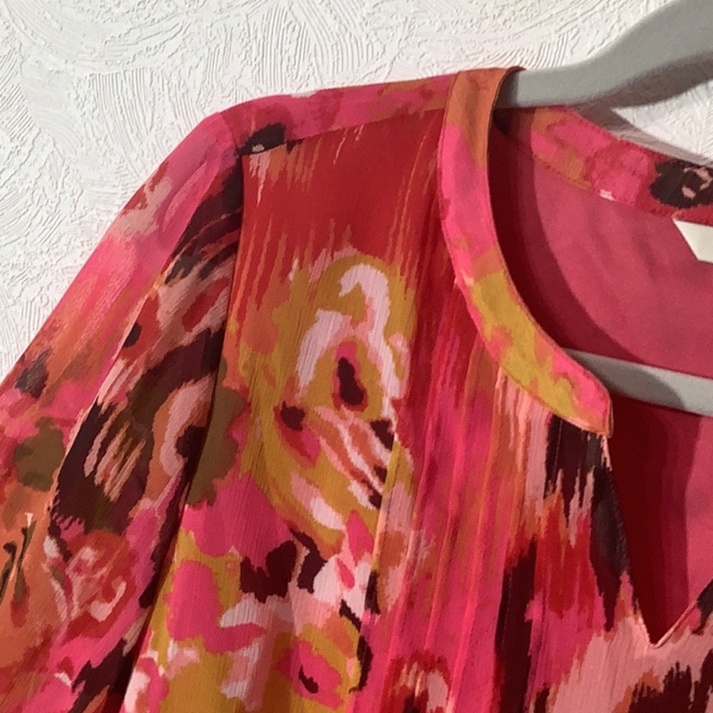 Liz Claiborne Pink and Orange Floral Tunic - Picture 6 of 8
